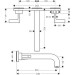 Hansgrohe 3-Loch Waschtischarm.Axor Citterio Wand F-Set lang chrom m.Platte u.Hebelgr