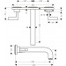 Hansgrohe 3-Loch Waschtischarm.Axor Citterio Wand F-Set lang chrom m.Platte u.Hebelgr