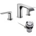Hansgrohe 3-Loch Waschtischarmatur 95 Vivenis mit Zugstangen-Ablaufgarnitur chrom