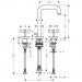 Hansgrohe 3-Loch Waschtischarmatur Axor Citterio chrom mit Kreuzgriffen