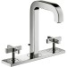 Hansgrohe 3-Loch Waschtischarmatur Axor Citterio chrom mit Platte u.Kreuzgriffen