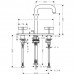 Hansgrohe 3-Loch Waschtischarmatur Axor Citterio chrom mit Platte u.Kreuzgriffen