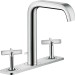 Hansgrohe 3-Loch Waschtischarmatur Axor Citterio E Standmodell chrom mit Platte