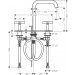 Hansgrohe 3-Loch Waschtischarmatur Axor Citterio E Standmodell chrom mit Platte