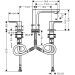 Hansgrohe 3-Loch Waschtischarmatur Rebris S mit Zugstange chrom