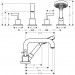 Hansgrohe 4-Loch Wannenarmatur Axor Citterio F-Set f.Fliesenrand chrom mit Hebelgriff