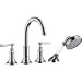 Hansgrohe 4-Loch Wannenarmatur Axor Montreux F-Set f.Wannenrand chrom m.Hebelgriffen