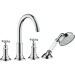 Hansgrohe 4-Loch Wannenarmatur Axor Montreux F-Set f.Wannenrand chrom m.Kreuzgriffen