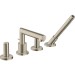 Hansgrohe 4-Loch Wannenarmatur Axor Uno F-Set Zerogriff BN Wannenrandmontage