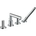 Hansgrohe 4-Loch Wannenarmatur Axor Uno F-Set Zerogriff chrom Wannenrandmontage