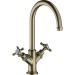 Hansgrohe AXOR Montreux 2-Griff-Waschtischarmatur 210 mit Ablaufgarnitur, nickel gebürstet 16506820