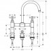 Hansgrohe AXOR Montreux 2-Griff-Waschtischarmatur 220 mit Ablaufgarnitur, nickel gebürstet 16510820