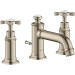 Hansgrohe AXOR Montreux 3-Loch-Waschtischarmatur 30 mit Ablaufgarnitur, nickel gebürstet 16536820