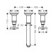 Hansgrohe AXOR Montreux 3-Loch Waschtischarmatur für Wandmontage Ausladung: 225 mm, nickel gebürstet 16532820