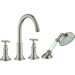 Hansgrohe AXOR Montreux 4-Loch Wannenrandarmatur, nickel gebürstet 16546820