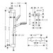 HG Brausenkombi Crometta Vario/ Ecostat 1001 CL/Unica 900mm weiss/chrom