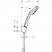 Hansgrohe Brausenset Croma 100 1jet/Porter S chrom mit Brausenschlauch 1250mm