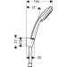 Hansgrohe Brausenset Croma 100 Multi/Porter S chrom mit Brausenschlauch 1250mm