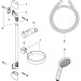 Hansgrohe Brausenset Croma 100 Vario EcoSmart/ Unica'C 900mm chr.m.Cassetta Seifensch.
