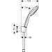 Hansgrohe Brausenset Croma 100 Vario/Porter chrom mit Brausenschlauch 1600mm