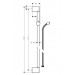 Hansgrohe Brausenstange Unica'Crometta 900mm chrom mit Metaflex 1600mm