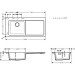 Hansgrohe Einbauspüle 450 S5110-F450 graphitschwarz