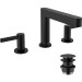Hansgrohe 3-Loch Waschtischarmatur 110 Finoris mit Push-Open Ablaufgarnitur mattschwarz