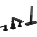 Hansgrohe 4-Loch Wannenarmatur Finoris F-SetWannenrandmontage mit sBox mattschwarz