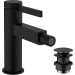 Hansgrohe Bidetmischer Finoris mit Push-Open Ablaufgarnitur mattschwarz