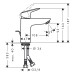 HG Waschtischmischer 100 Logis chrom mit Metall-Ablauf