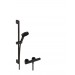 Hansgrohe Pulsify Select S Brausesystem 105 3jet Relaxation EcoSmart mit Ecostat Fine und Brausestange 65 cm Mattschwarz