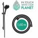 Hansgrohe Rainfinity Brauseset 130 3jet EcoSmart mit Brausestange S Puro 65 cm, Push-Handbrausehalterung und Designflex Textilbrauseschlauch 160 cm Brushed Black Chrome