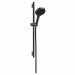 Hansgrohe Rainfinity Brauseset 130 3jet EcoSmart mit Brausestange S Puro 65 cm, Push-Handbrausehalterung und Designflex Textilbrauseschlauch 160 cm Brushed Black Chrome