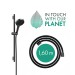 Hansgrohe Rainfinity Brauseset 130 3jet EcoSmart mit Brausestange S Puro 65 cm, Push-Handbrausehalterung und Designflex Textilbrauseschlauch 160 cm Brushed Black Chrome