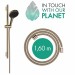Hansgrohe Rainfinity Brauseset 130 3jet EcoSmart mit Brausestange S Puro 65 cm, Push-Handbrausehalterung und Designflex Textilbrauseschlauch 160 cm Brushed Bronze
