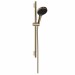 Hansgrohe Rainfinity Brauseset 130 3jet EcoSmart mit Brausestange S Puro 65 cm, Push-Handbrausehalterung und Designflex Textilbrauseschlauch 160 cm Brushed Bronze
