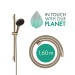 Hansgrohe Rainfinity Brauseset 130 3jet EcoSmart mit Brausestange S Puro 65 cm, Push-Handbrausehalterung und Designflex Textilbrauseschlauch 160 cm Brushed Bronze
