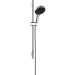 Hansgrohe Rainfinity Brauseset 130 3jet EcoSmart mit Brausestange S Puro 65 cm, Push-Handbrausehalterung und Designflex Textilbrauseschlauch 160 cm Chrom