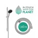 Hansgrohe Rainfinity Brauseset 130 3jet EcoSmart mit Brausestange S Puro 65 cm, Push-Handbrausehalterung und Designflex Textilbrauseschlauch 160 cm Chrom