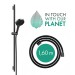 Hansgrohe Rainfinity Brauseset 130 3jet EcoSmart mit Brausestange S Puro 90 cm, Push-Handbrausehalterung und Designflex Textilbrauseschlauch 160 cm Brushed Black Chrome