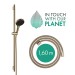 Hansgrohe Rainfinity Brauseset 130 3jet EcoSmart mit Brausestange S Puro 90 cm, Push-Handbrausehalterung und Designflex Textilbrauseschlauch 160 cm Brushed Bronze