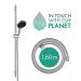Hansgrohe Rainfinity Brauseset 130 3jet EcoSmart mit Brausestange S Puro 90 cm, Push-Handbrausehalterung und Designflex Textilbrauseschlauch 160 cm Chrom