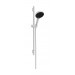 Hansgrohe Rainfinity Brauseset 130 3jet mit Brausestange S Puro 65 cm, Push-Handbrausehalterung und Designflex Textilbrauseschlauch 160 cm Mattweiß