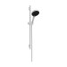 Hansgrohe Rainfinity Brauseset 130 3jet mit Brausestange S Puro 65 cm, Push-Handbrausehalterung und Designflex Textilbrauseschlauch 160 cm Mattweiß