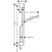 Hansgrohe Rainfinity Brauseset 130 3jet mit Brausestange S Puro 65 cm, Push-Handbrausehalterung und Designflex Textilbrauseschlauch 160 cm Mattweiß