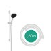 Hansgrohe Rainfinity Brauseset 130 3jet mit Brausestange S Puro 65 cm, Push-Handbrausehalterung und Designflex Textilbrauseschlauch 160 cm Mattweiß