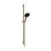 Hansgrohe Rainfinity Brauseset 130 3jet mit Brausestange S Puro 90 cm, Push-Handbrausehalterung und Designflex Textilbrauseschlauch 160 cm Brushed Bronze