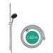 Hansgrohe Rainfinity Brauseset 130 3jet mit Brausestange S Puro 90 cm, Push-Handbrausehalterung und Designflex Textilbrauseschlauch 160 cm Chrom