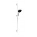 Hansgrohe Rainfinity Brauseset 130 3jet mit Brausestange S Puro 90 cm, Push-Handbrausehalterung und Designflex Textilbrauseschlauch 160 cm Mattweiß