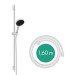 Hansgrohe Rainfinity Brauseset 130 3jet mit Brausestange S Puro 90 cm, Push-Handbrausehalterung und Designflex Textilbrauseschlauch 160 cm Mattweiß